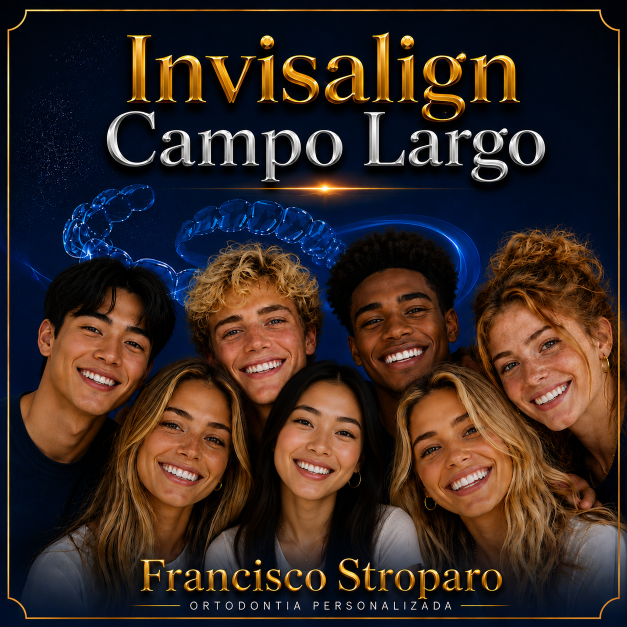 7 modelos sorrindo com invisalign campo largo