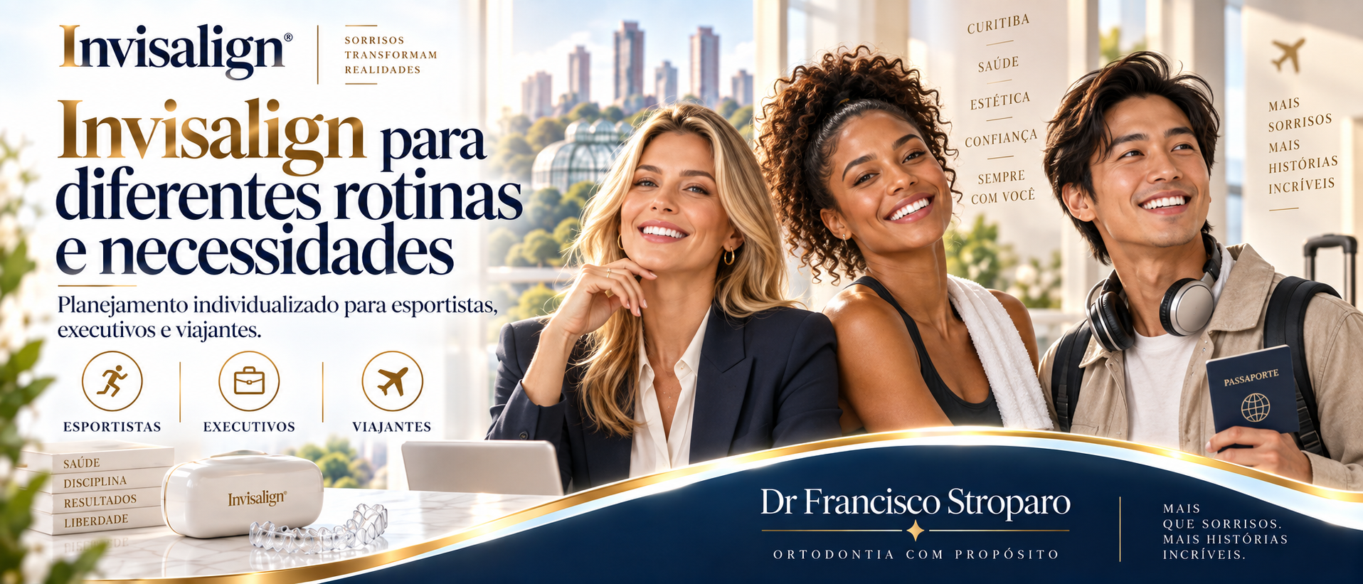imagem com esportista, viajante e executivo